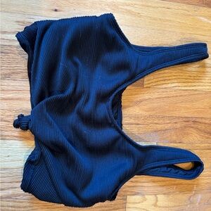Black Ribbed coral reef  traveler Bikini Top